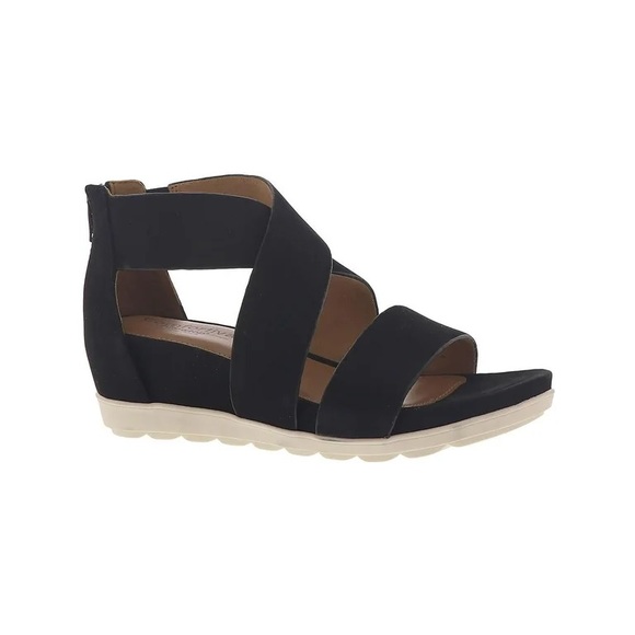 Comfortiva®  Women’s Pacifica Black Strappy Memory Foam Sandals - Picture 1 of 6